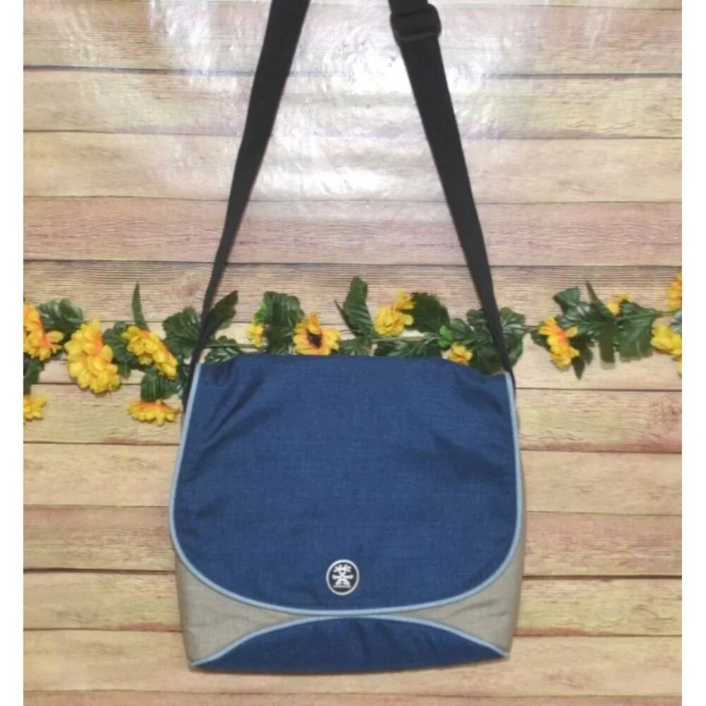 Crumpler Bag McBains Baby XL Laptop Shoulder Messenger Bag Navy Blue & Gray